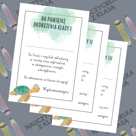 DYPLOM-ZAKOŃCZENIE ROKU SZKOLNEGO (WZÓR ŻÓŁW)