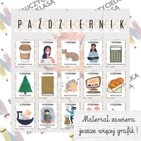 PAŹDZIERNIK- KALENDARZ ŚWIĄT NIETYPOWYCH- GAZETKA ŚCIENNA