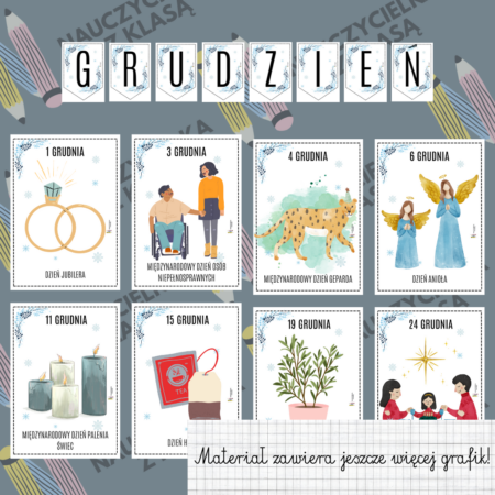 GRUDZIEŃ- KALENDARZ ŚWIĄT NIE(TYPOWYCH)-GAZETKA ŚCIENNA