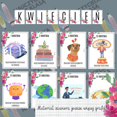 KWIECIEŃ- KALENDARZ ŚWIĄT NIETYPOWYCH- GAZETKA ŚCIENNA