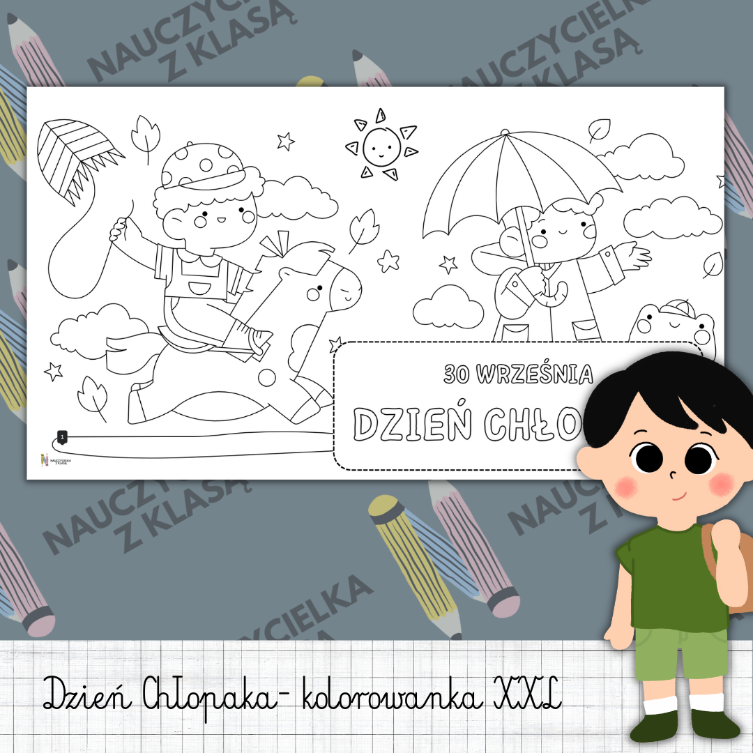 DZIEŃ CHŁOPAKA - KOLOROWANKA XXL