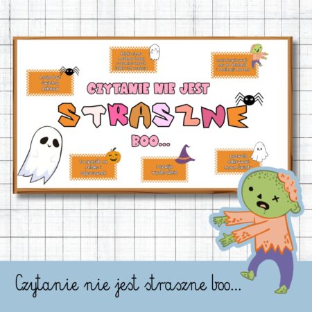 CZYTANIE NIE JEST STRASZNE BO...GAZETKA ŚCIENNA NA HALLOWEEN