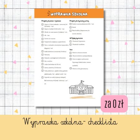 WYPRAWKA SZKOLNA- CHECKLISTA
